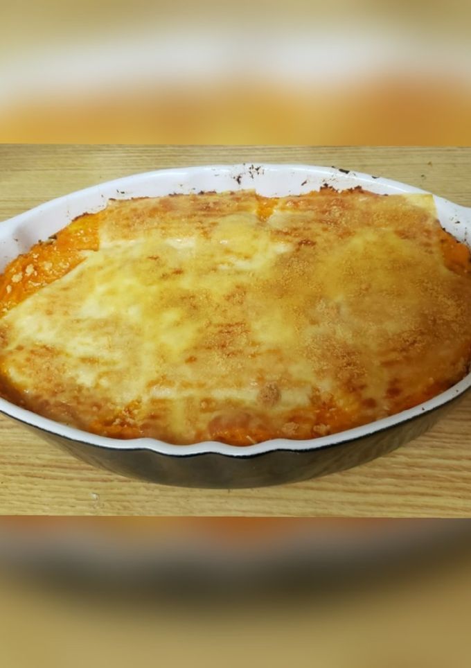 Una foto de Pastel de papas y camotes vegetariano con lentejas