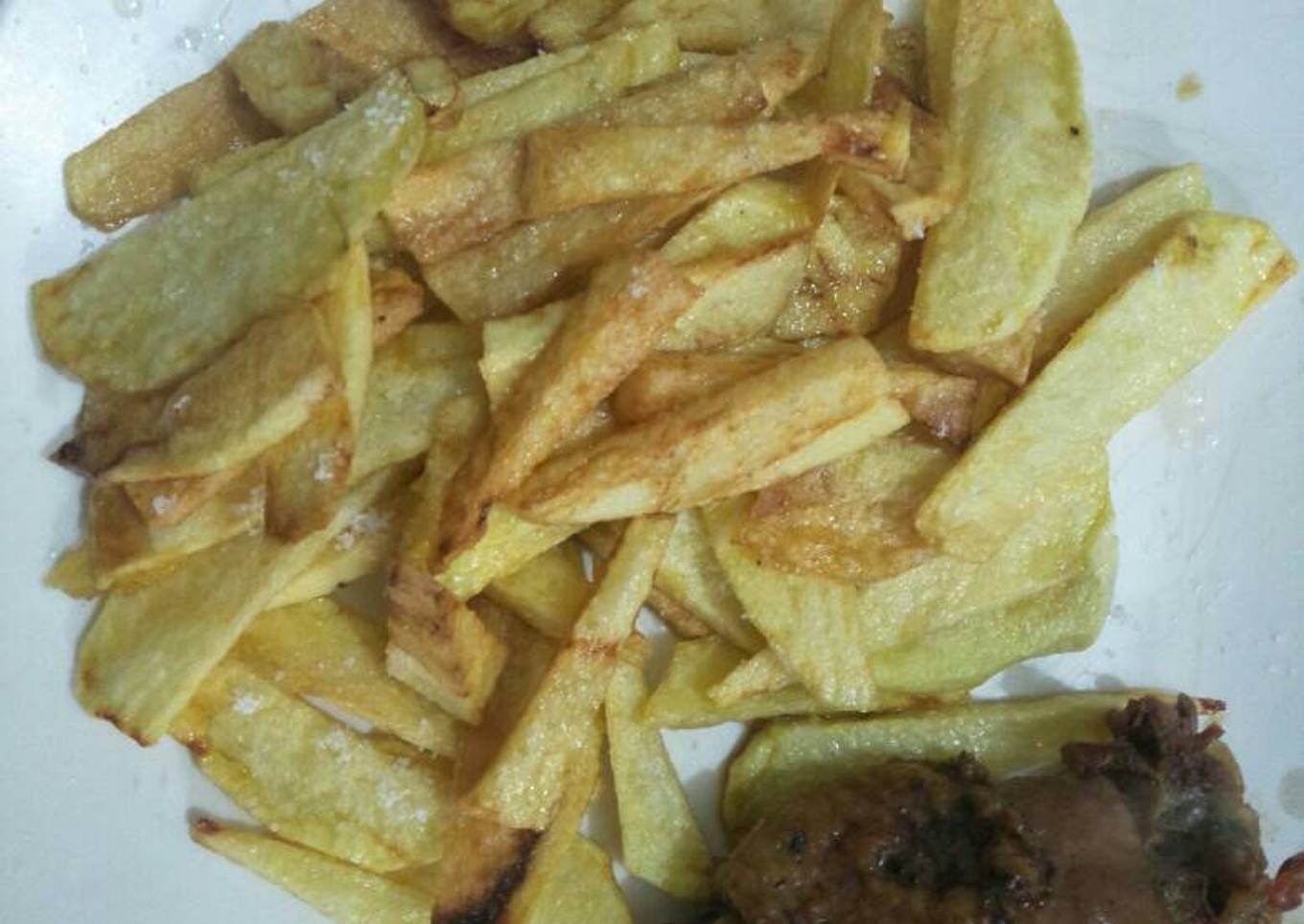 French fries with chicken
