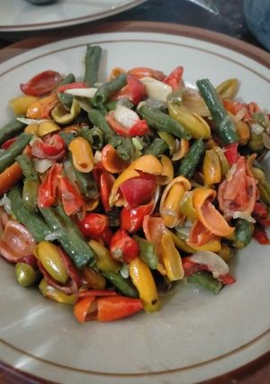Foto resep Tumis pedass kacang panjang dan melinjo