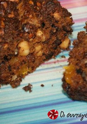A picture of Cake with dried fruits and oats.