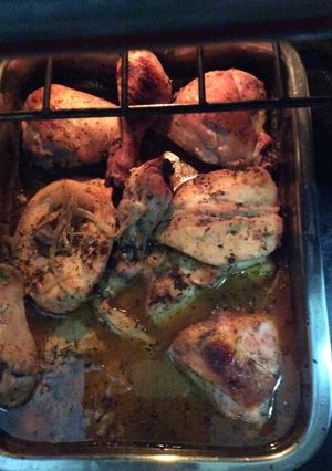 Una foto de Pollo al horno con mostaza y miel