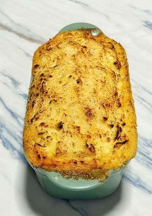 A picture of Cheesy Mashed Potato Topped Steak & Mushroom Pie.