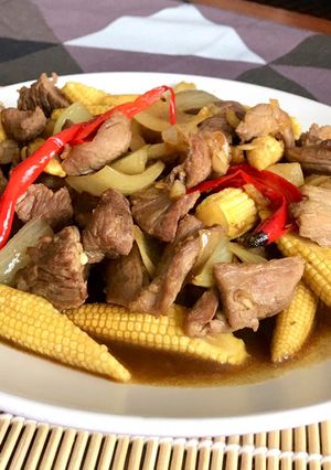 Foto resep Tetelan sapi jagung muda saos tiram