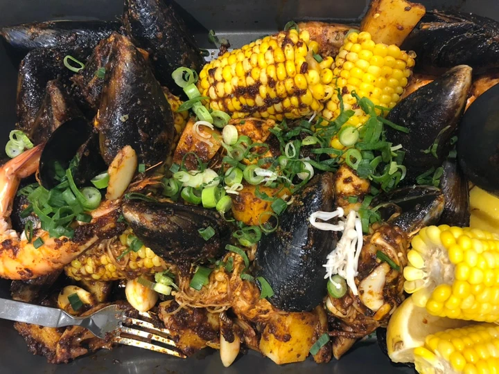 Simple Way Prepare Recipe Asian Style Cajun Seafood Boil for Two that is Can Pamper Your Tongue, Appealing}