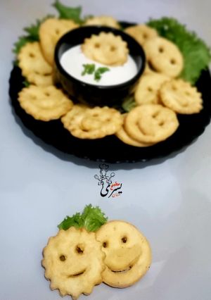 صورة لوصفة البطاطس الضاحكه(بطاطس سمايل)