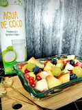 Macedonia de frutas con almíbar de coco