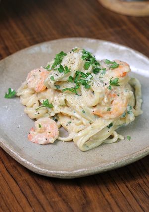Foto resep Shrimp Fettuccine Alfredo