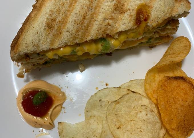 Step-by-Step Guide to Prepare Speedy Grilled cheese chilli sandwich