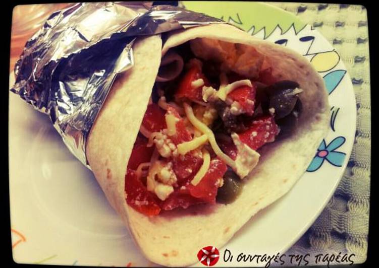 Burritos with omelette the greek way