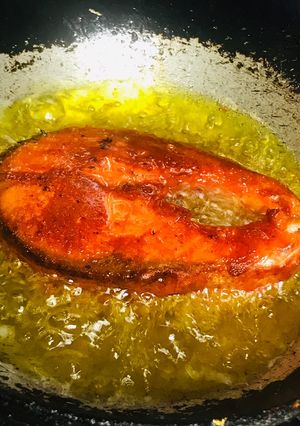 A picture of Salmon fish fired.