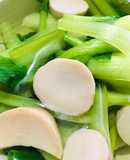 Canh cải thìa với nấm