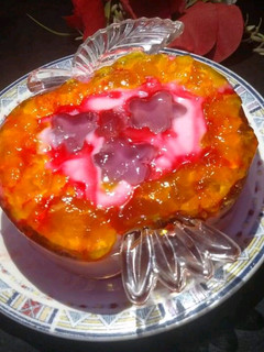 A picture of Three layer fruuit jelly custard.