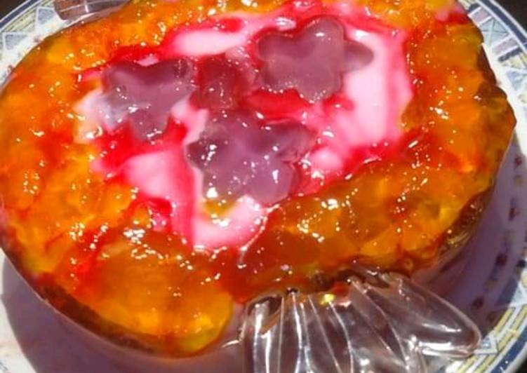 Recipe: Appetizing Three layer fruuit jelly custard