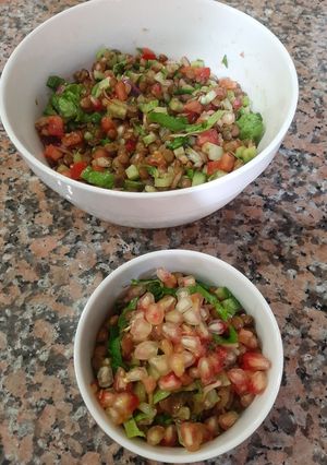 صورة لوصفة سلطة العدس بالخضار