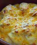 Huevos rellenos de setas con bechamel