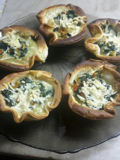 Una foto de Canastas de Espinaca y Champiñones