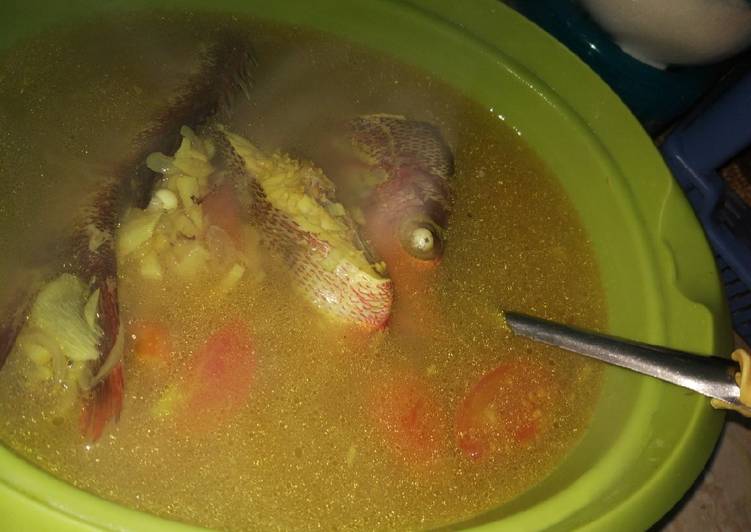 Cara mudah meracik Ikan kakap masak kuning, Enak Banget