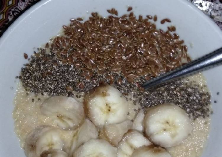 Nestum pisang chia dan flax seed