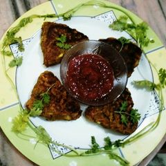 A picture of Banana stem kabab.