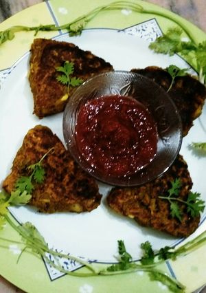 A picture of Banana stem kabab.