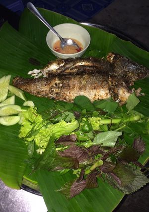 Hình của món Cá lóc phủ muối nướng chui.