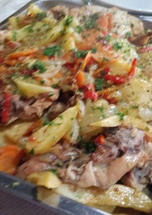 Una foto de Pollo estilo cazadora