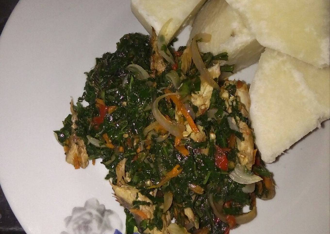 Yam and vegetable