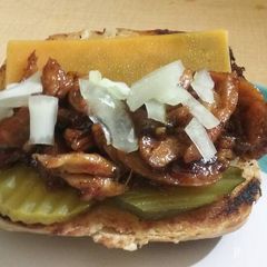 A picture of Pulled Chicken BBQ Sliders.