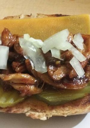 A picture of Pulled Chicken BBQ Sliders.