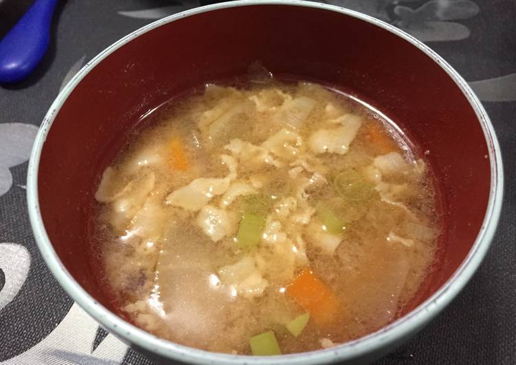 Simple Way to Make Homemade Ton-Jiru (Pork &amp; Vegetable Miso Soup)