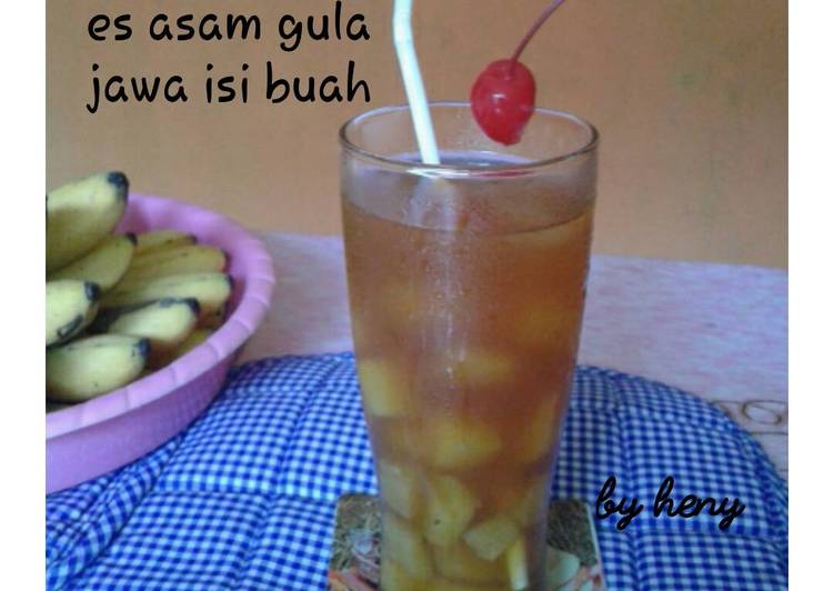 Es asam manis gula jawa isi buah