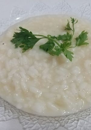 O poză a rețetei Risotto cu parmezan și vin alb.