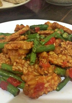 Foto resep Tumis tempe kacang panjang