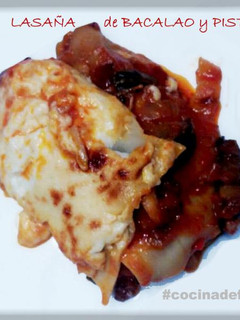 Una foto de Lasáña de Bacalao y Pisto