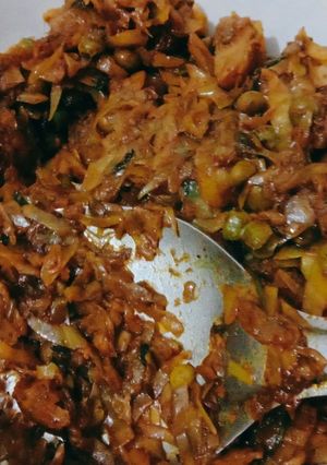 A picture of Cabbage peas Sabji.