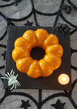 Une photo de Entremet citrouille orange /chocolat