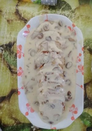صورة لوصفة رولي الدجاج بالكريمة و الفطر champignons