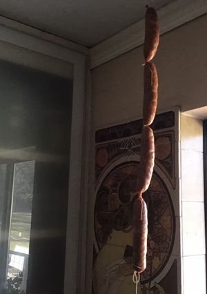 A picture of California Farm Made Salami Sausage.