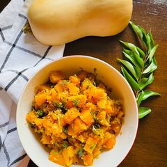 A picture of Pumpkin Stir-Fry / Kumbalakayi Palya.