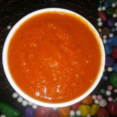 A picture of Momos red chutney recipe.