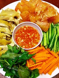 Hình của món Gỏi Bưởi Gà.
