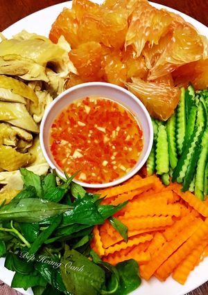 Hình của món Gỏi Bưởi Gà.