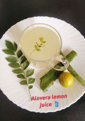 A picture of Aloe vera lemon juice (Homemade healthy drink).