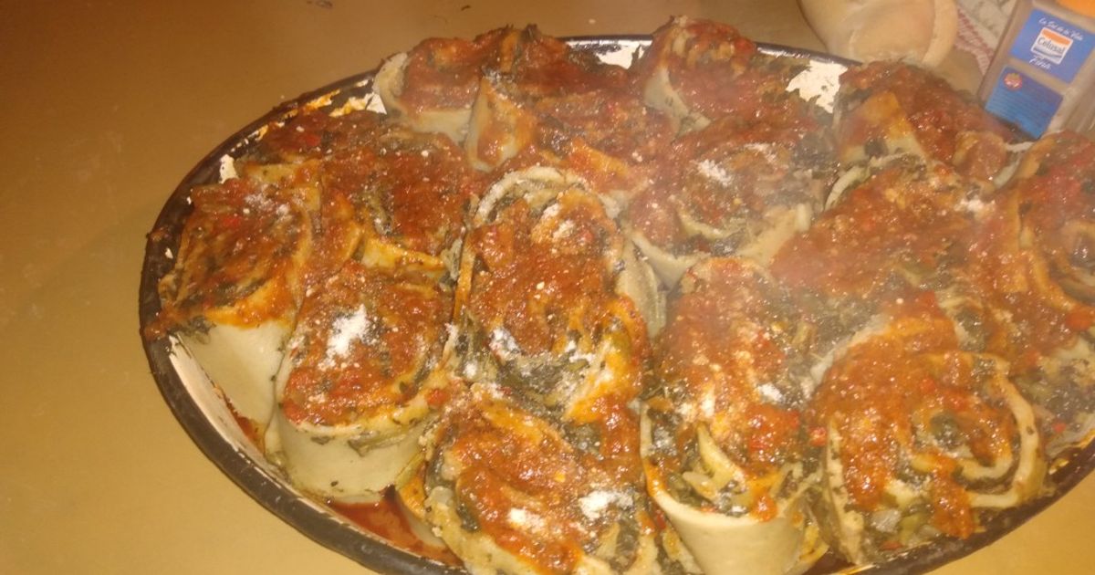 Fideos Rellenos Receta de Maii Palma- Cookpad