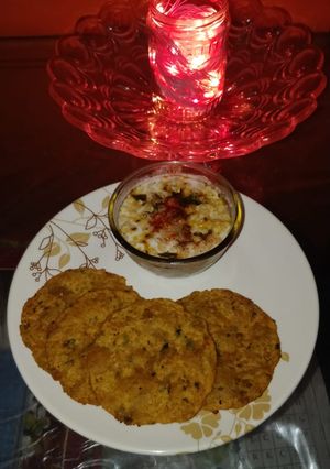 A picture of Wheat flour Poori From Leftover Dal Rice.