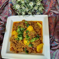 Aloo qeema A picture of Aloo qeema.