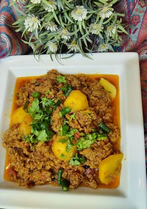 A picture of Aloo qeema.