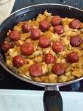 Migas con salinas y chorizo
