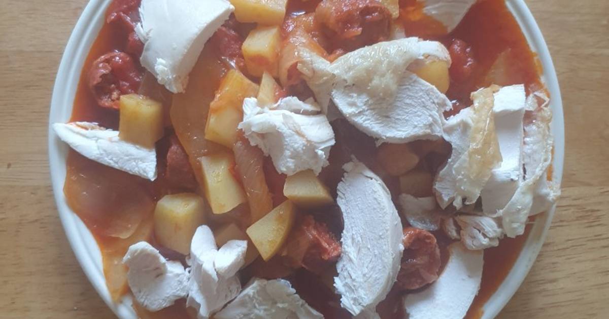 Diced Potatoes cooked with Chorizo Tomatoes Recipe by Gary Waite Cookpad