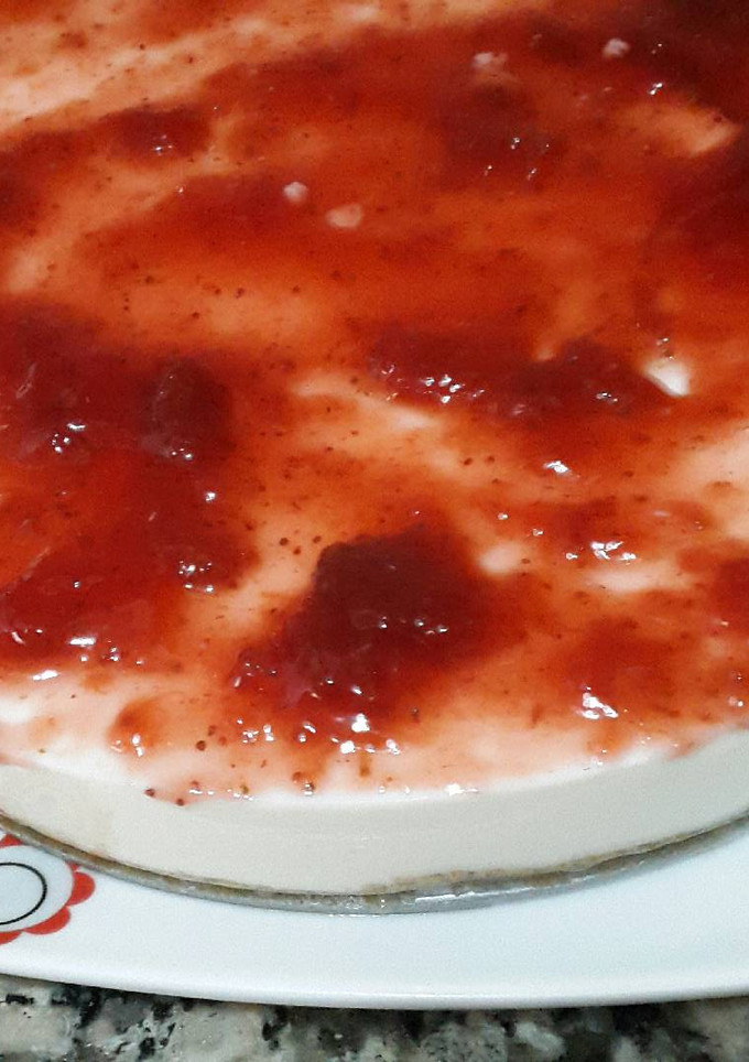 Una foto de Tarta de queso y fresa
